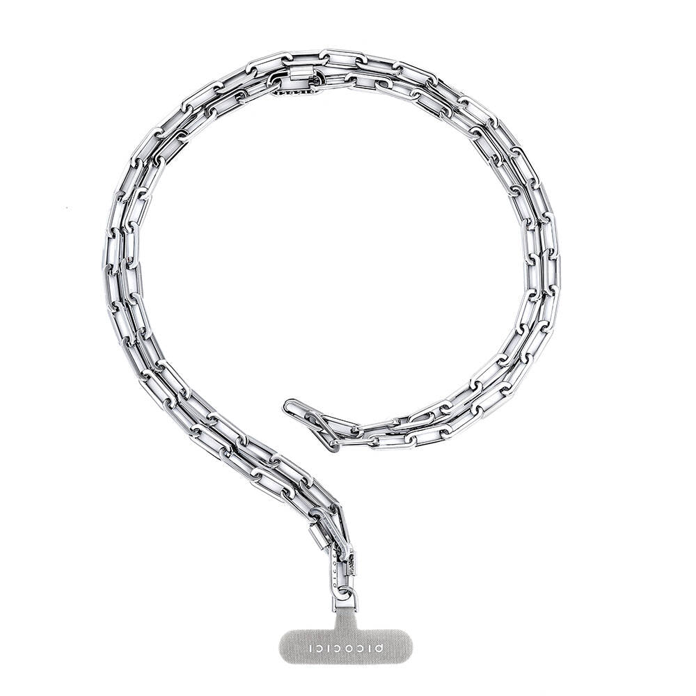 Picocici Siyah Taş Tasarımlı Üç Boyutlu Kelebek Telefon Bilek Askı Zinciri Gümüş