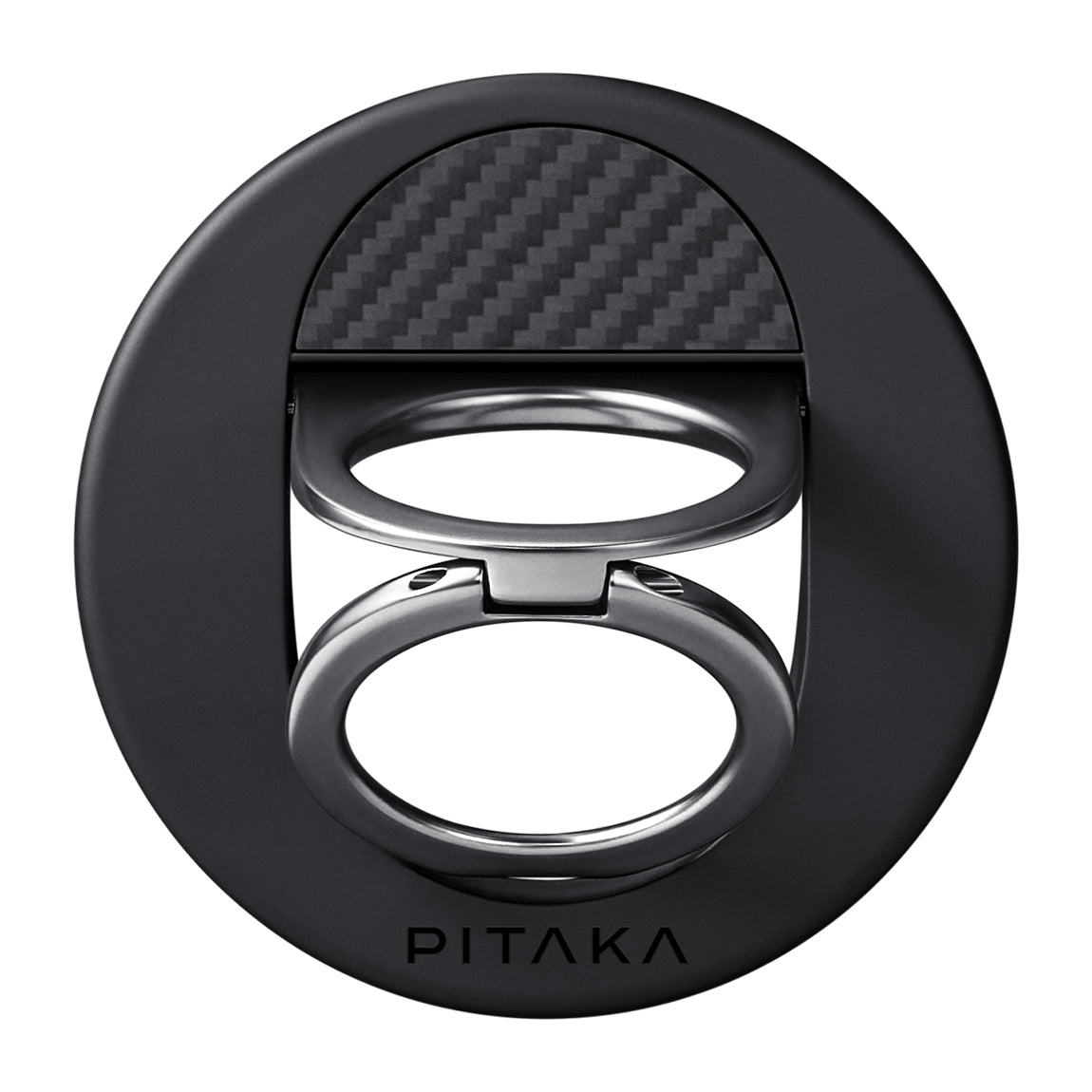 Pitaka 600D Aramid Fiber Classic Serisi Black-Grey Twill MagEZ Grip 3 Magnetik Ring Stand Telefon Tutucu Siyah-Gri