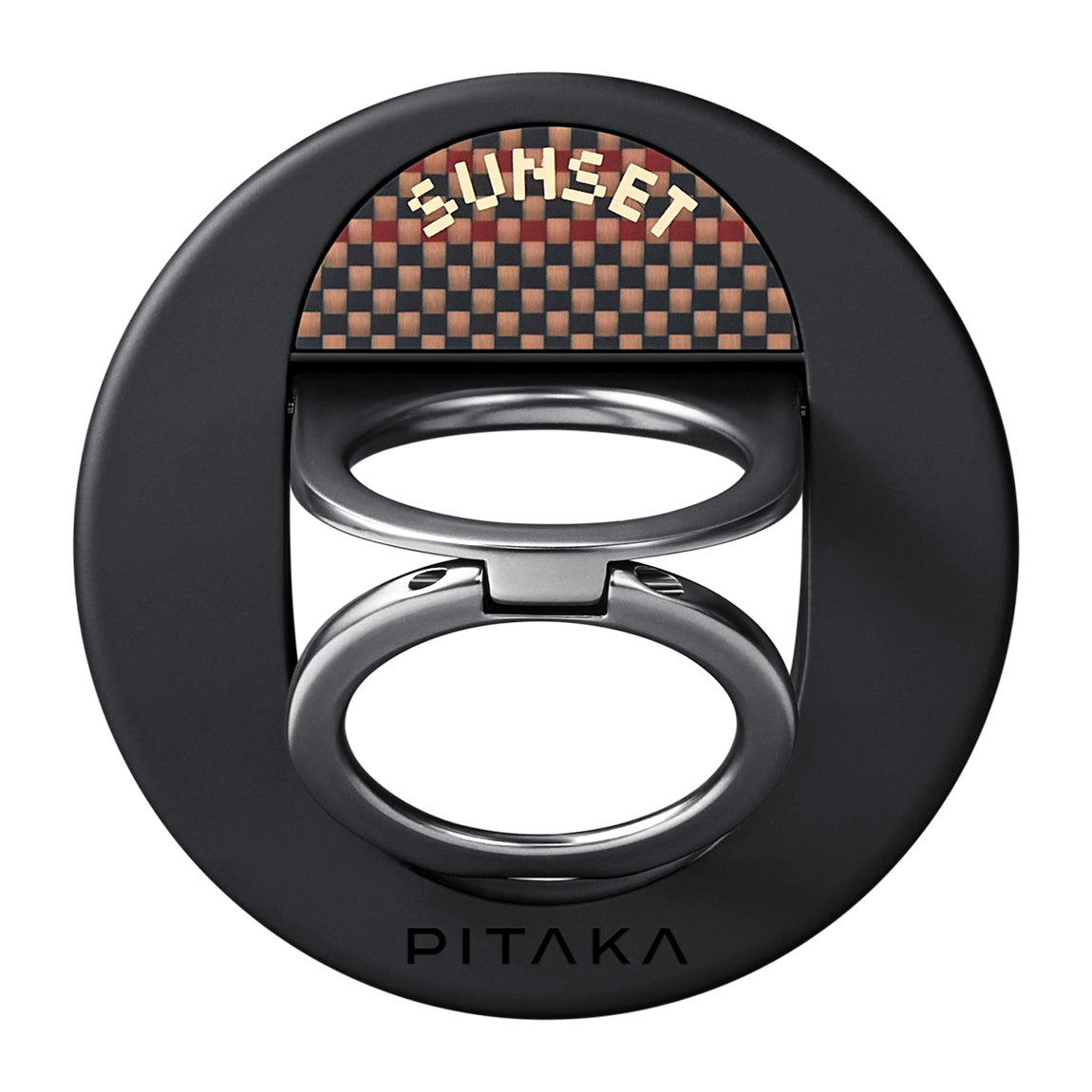 Pitaka Aramid Fiber Sunset Moonrise Serisi Sunset MagEZ Grip 3 Magnetik Ring Stand Telefon Tutucu Kahverengi