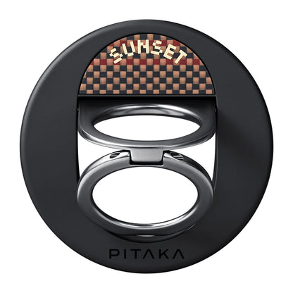 Pitaka Aramid Fiber Sunset Moonrise Serisi Sunset MagEZ Grip 3 Magnetik Ring Stand Telefon Tutucu Kahverengi