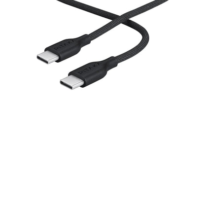 Pitaka Flex Braided Örgülü Tasarımlı Type-C to Type-C PD Data ve Şarj Kablosu 60W 1.2M Siyah