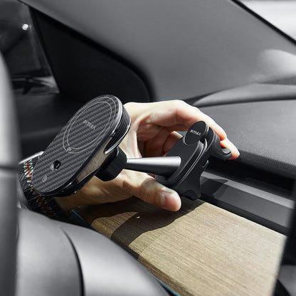 Pitaka MagEZ Pro 2 M-safe Şarj Özellikli Qi2 Aramid Fiber Araç Telefon Tutucu Siyah