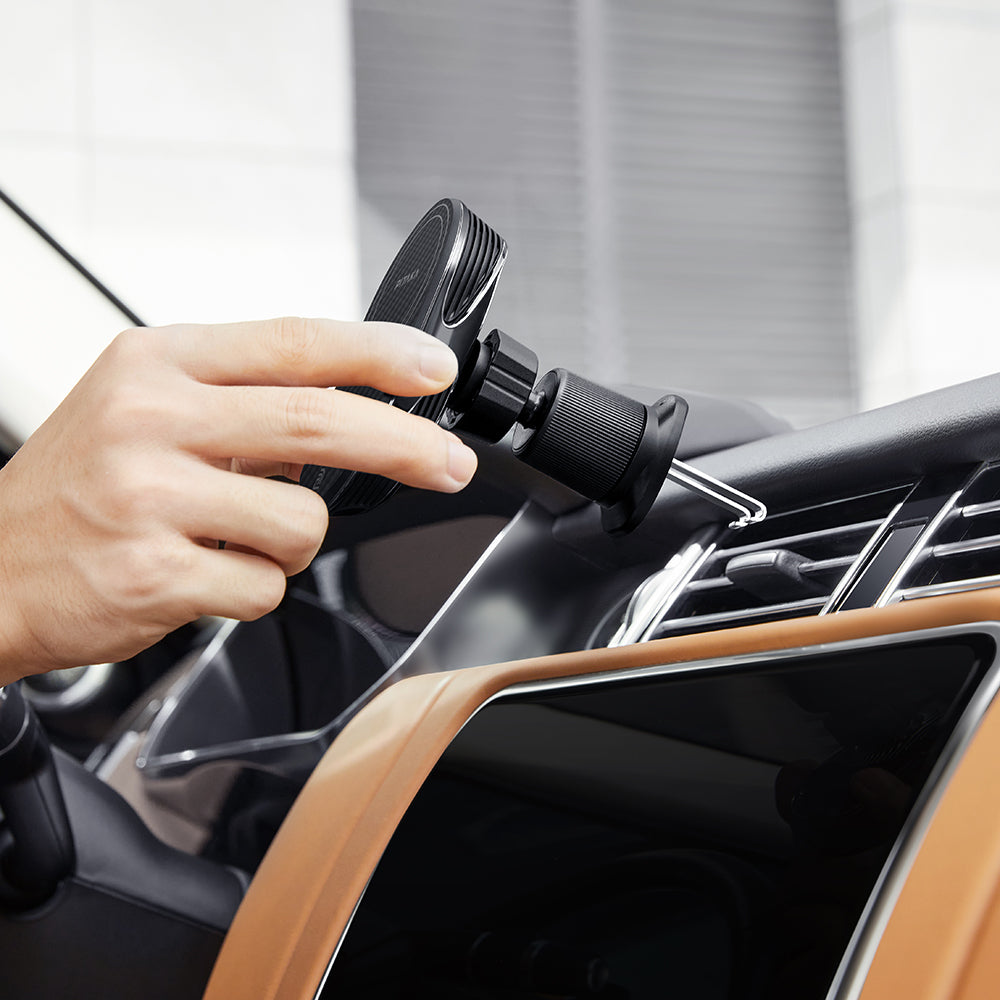 Pitaka MagEZ Pro 2 M-safe Şarj Özellikli Qi2 Aramid Fiber Araç Telefon Tutucu Siyah