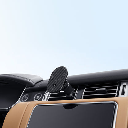 Pitaka MagEZ Pro 2 M-safe Şarj Özellikli Qi2 Aramid Fiber Araç Telefon Tutucu Siyah