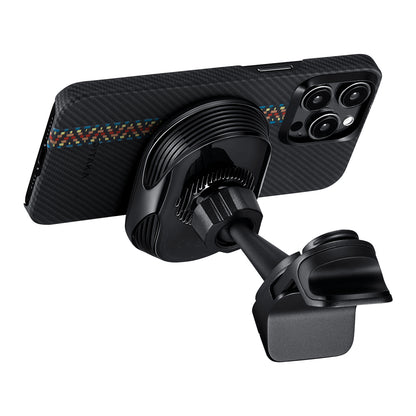 Pitaka MagEZ Pro 2 M-safe Şarj Özellikli Qi2 Tesla Model Y ve Model 3 Uyumlu Aramid Fiber Araç Telefon Tutucu Siyah