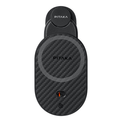 Pitaka MagEZ Pro 2 M-safe Şarj Özellikli Qi2 Tesla Model Y ve Model 3 Uyumlu Aramid Fiber Araç Telefon Tutucu Siyah