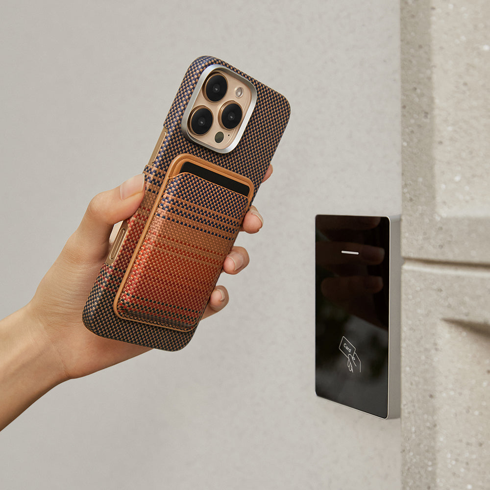 Pitaka Magnetic Woven Serisi Aramid Fiber Magnetik Kartlık Kahverengi