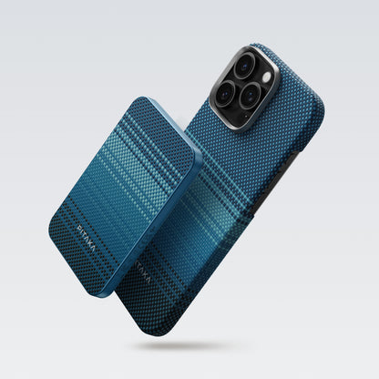 Pitaka Tactile Woven Qi2 Şarj Teknolojili Aramid Fiber M-Safe Powerbank 15W 5000mAh Siyah-Yeşil