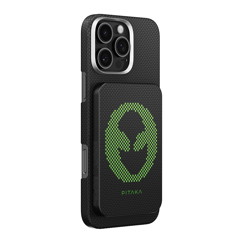 Pitaka Tactile Woven Qi2 Şarj Teknolojili Aramid Fiber M-Safe Powerbank 15W 5000mAh Kahverengi