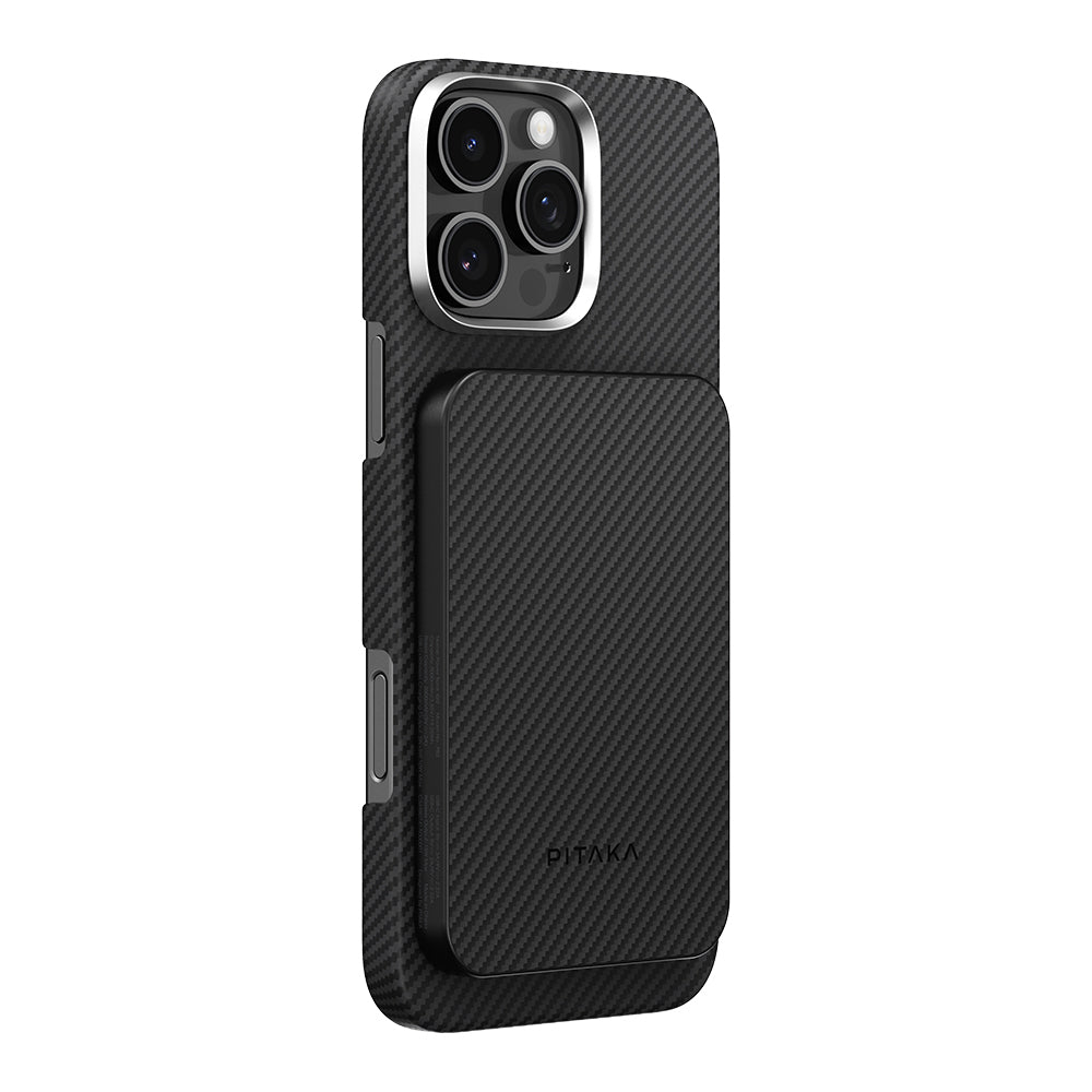 Pitaka Tactile Woven Qi2 Şarj Teknolojili Aramid Fiber M-Safe Powerbank 15W 5000mAh Siyah