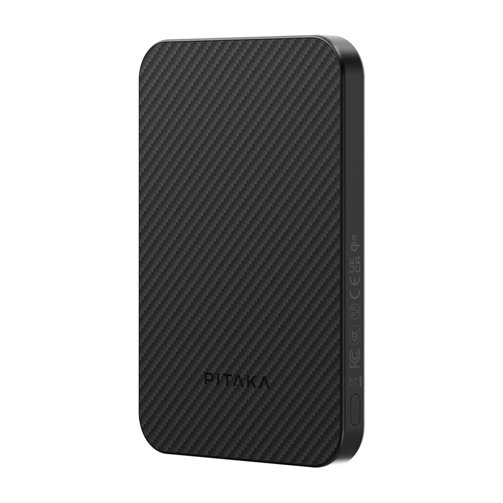 Pitaka Tactile Woven Qi2 Şarj Teknolojili Aramid Fiber M-Safe Powerbank 15W 5000mAh Siyah