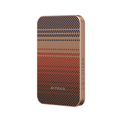 Pitaka Tactile Woven Qi2 Şarj Teknolojili Aramid Fiber M-Safe Powerbank 15W 5000mAh Kahverengi