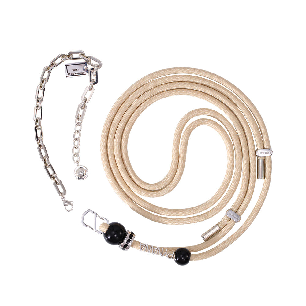 Pynana Charm Serisi 2 in 1 Halat Telefon Boyun Askı İpi Krem