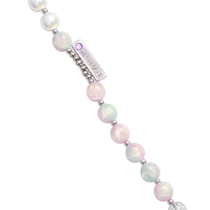 Pynana Charm Serisi 2 in 1 İnci Taşlı Telefon Boyun Askı İpi Pembe-Yeşil