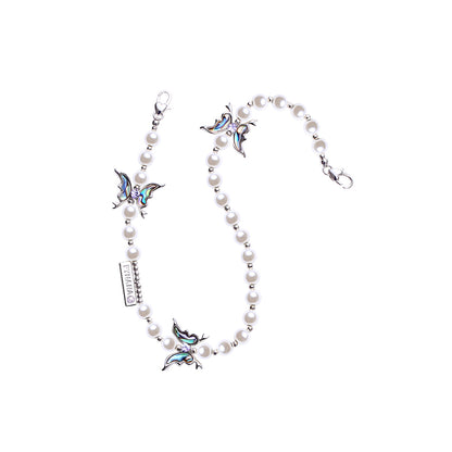 Pynana Gauzy Dream Serisi Çok Fonksiyonlu İnci Taşlı Telefon Boyun Askı İpi Pembe