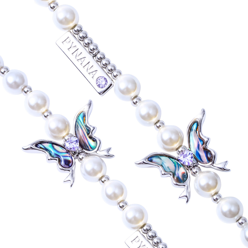 Pynana Gauzy Dream Serisi Çok Fonksiyonlu İnci Taşlı Telefon Boyun Askı İpi Beyaz