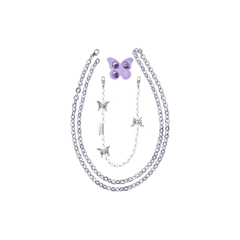 Pynana Gauzy Dream Serisi Çok Fonksiyonlu İnci Taşlı Telefon Boyun Askı İpi Pembe