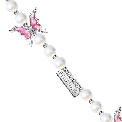 Pynana Gauzy Dream Serisi Çok Fonksiyonlu İnci Taşlı Telefon Boyun Askı İpi Beyaz