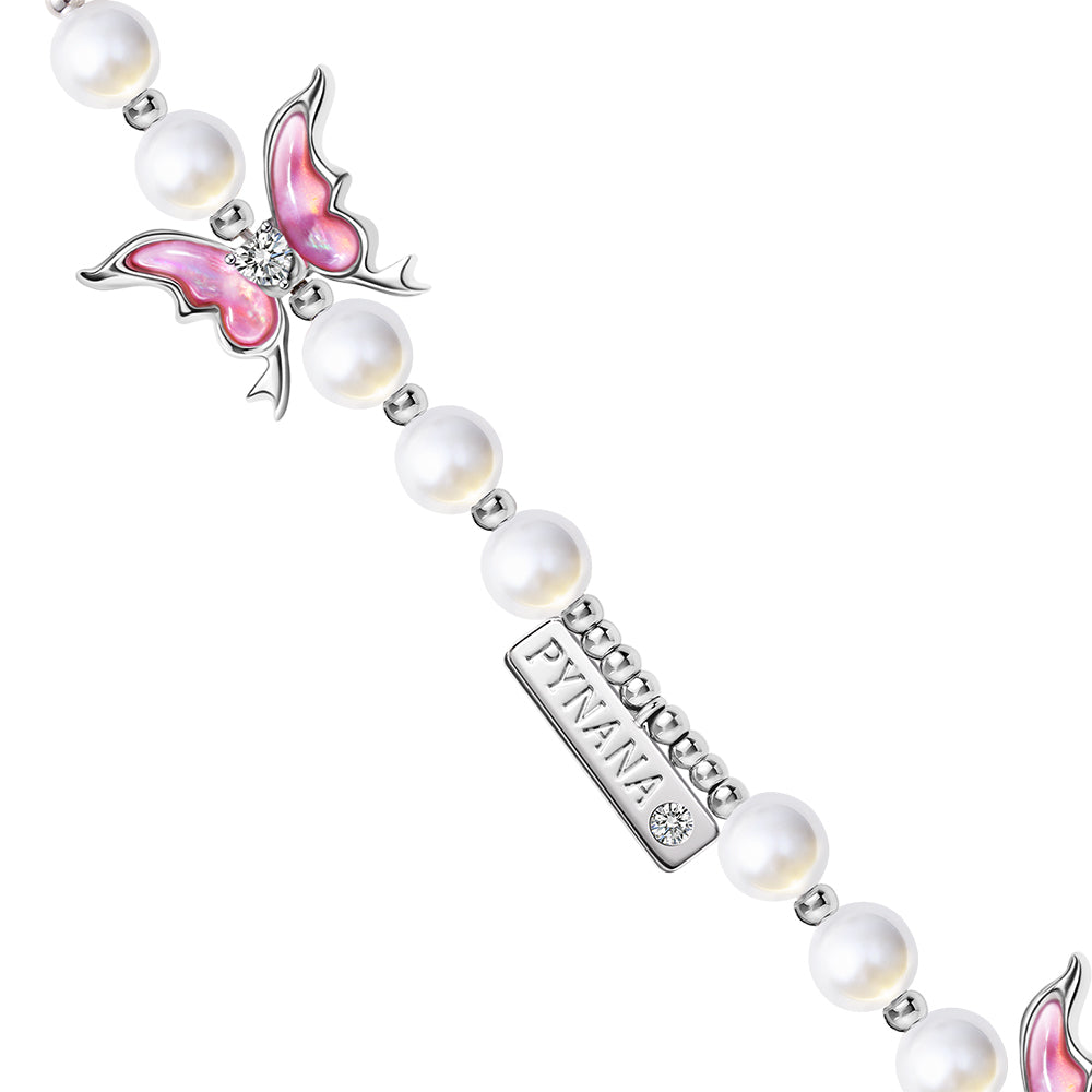 Pynana Gauzy Dream Serisi Çok Fonksiyonlu İnci Taşlı Telefon Boyun Askı İpi Pembe