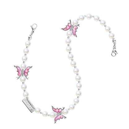 Pynana Gauzy Dream Serisi Çok Fonksiyonlu İnci Taşlı Telefon Boyun Askı İpi Beyaz