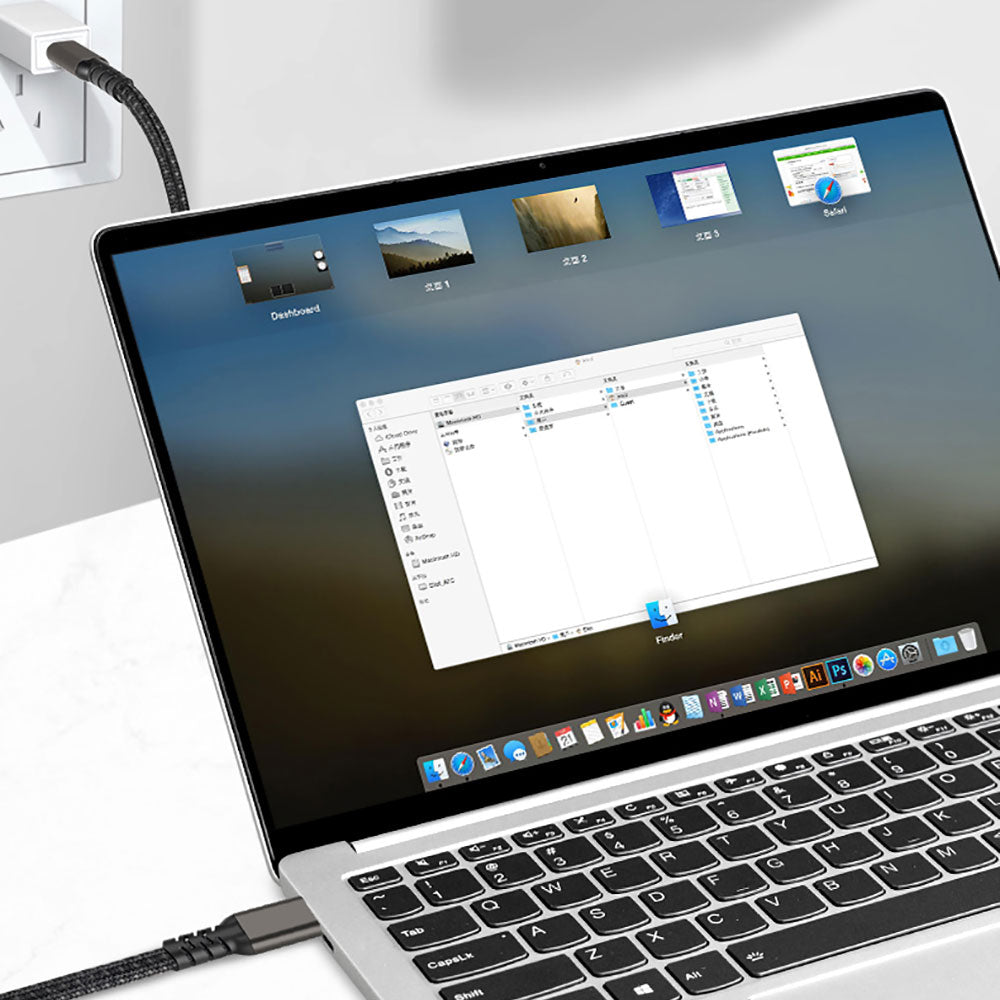 Qgeem 2.Jenerasyon Type-C to Type-C USB3.2 PD Data Kablosu 100W 20Gbps 4K@60Hz 2 Metre Siyah