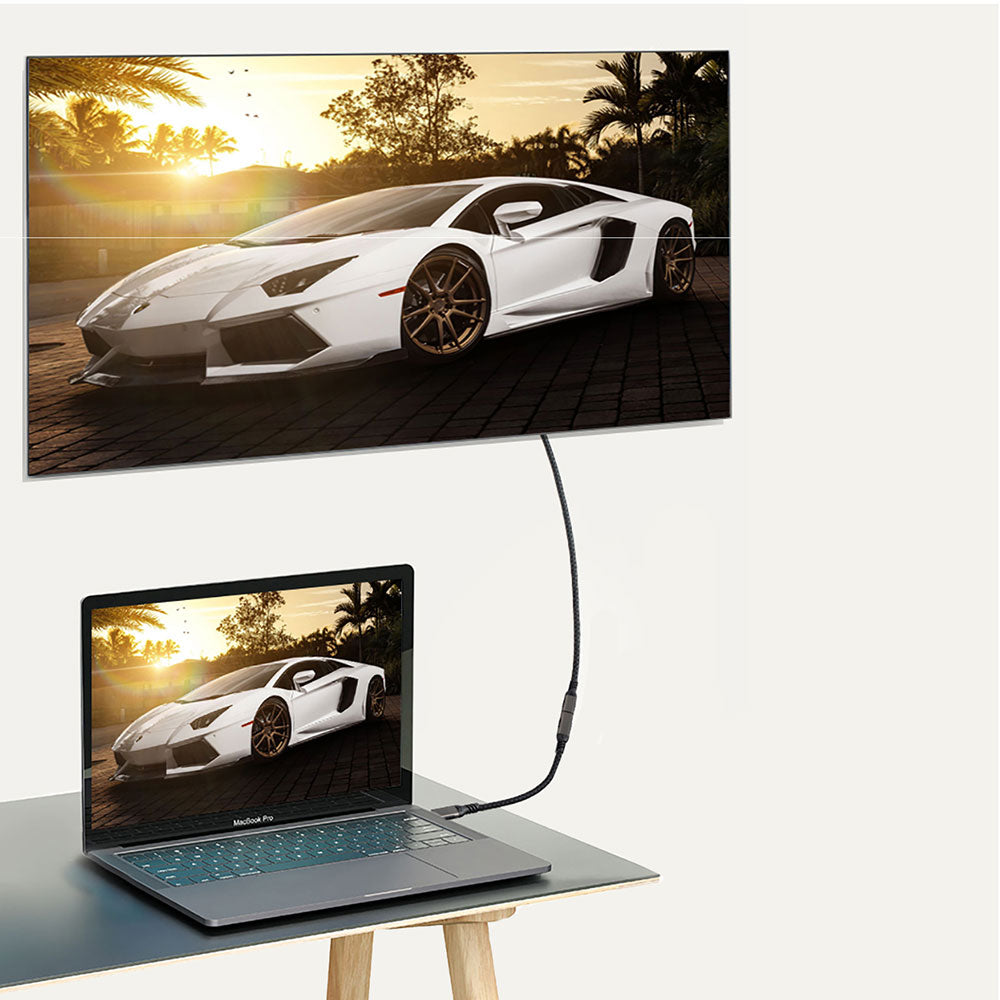 Qgeem Extension USB3.2 Type-C PD Uzatma Kablosu 100W 20Gbps 4K@60Hz 3 Metre Siyah