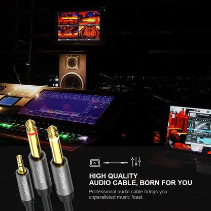 Qgeem QG-AU01 3.5mm To 6.35mm Aux Audio Kablo 1M Siyah