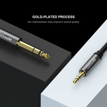 Qgeem QG-AU02 3.5mm To 6.35mm Aux Audio Kablo 2M Siyah