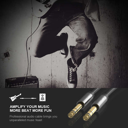 Qgeem QG-AU03 6.35mm Aux Audio Kablo 1M Siyah