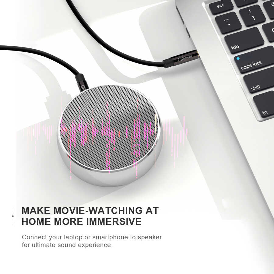 Qgeem QG-AU04 3.5mm Aux Audio Kablo 2M Siyah