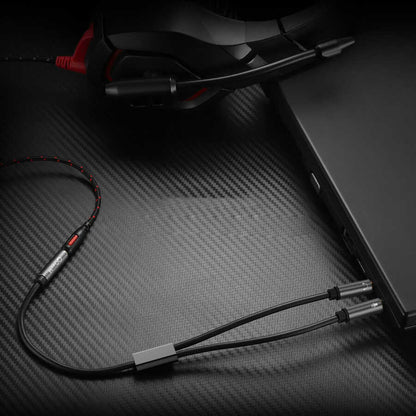 Qgeem QG-AU06 3.5mm Çoğaltıcı Audio Kablo Siyah