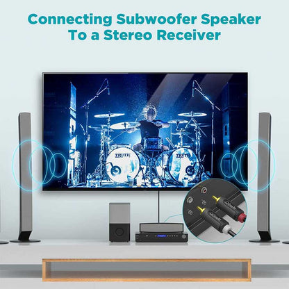 Qgeem QG-AU12 Dual RCA Aux Audio Kablo 3.05M Siyah