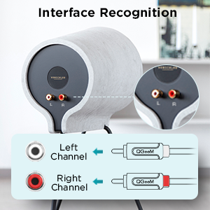 Qgeem QG-AU12 Dual RCA Aux Audio Kablo 3.05M Siyah