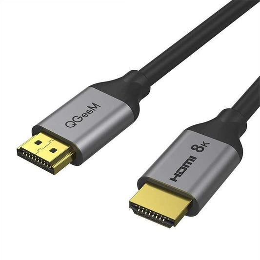 Qgeem QG-AV17 Görüntü ve Ses Aktarıcı HDMI Kablo 2.1 Versiyon 8K HD Kalite 48Gbps 3.05 metre Siyah