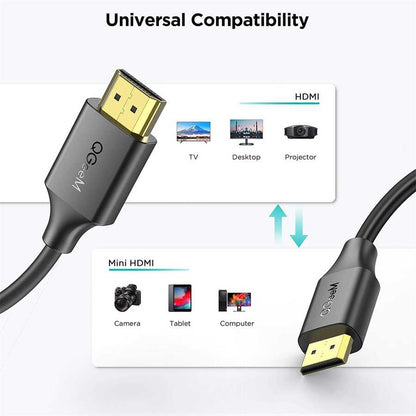 Qgeem QG-AV19 Micro HDMI To Micro Usb Kablo 1.83M Siyah