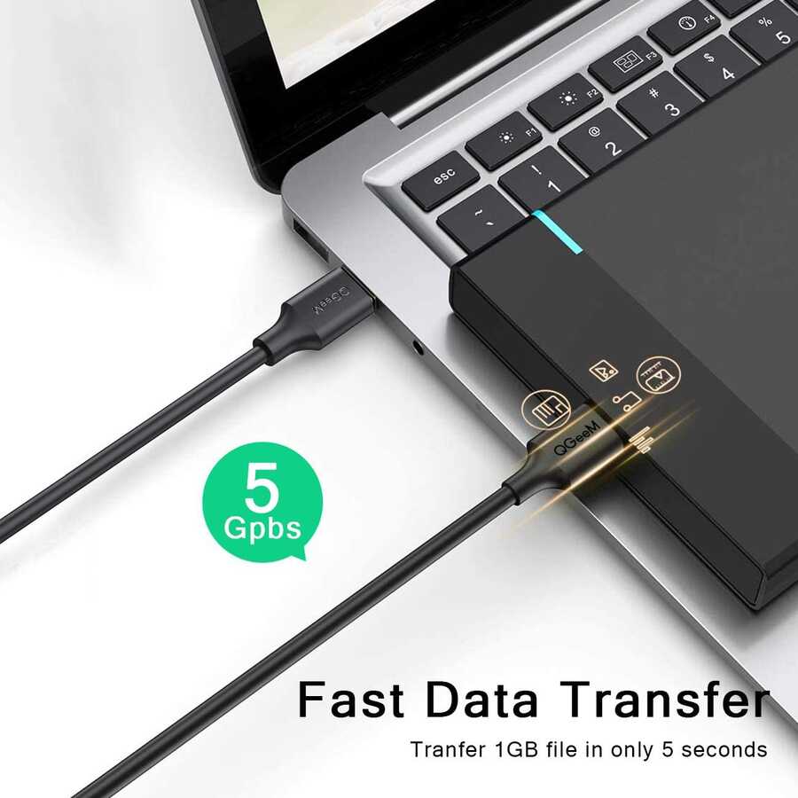 Qgeem QG-CVQ19 Usb To Usb Kablo 0.91M Siyah