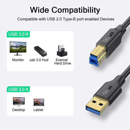 Qgeem QG-CVQ20 Usb Type-A To Usb Type-B Kablo 1.83M Siyah