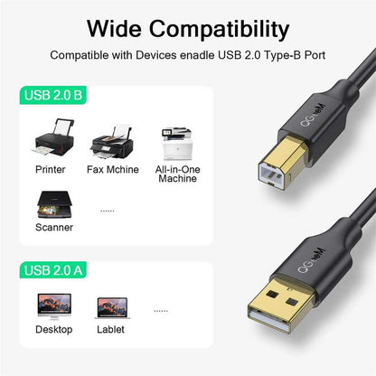Qgeem QG-CVQ23 Usb Type-A To Usb Type-B Kablo 1.83M Siyah