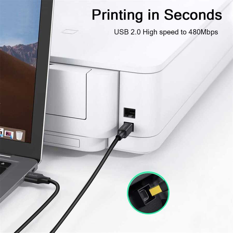 Qgeem QG-CVQ23 Usb Type-A To Usb Type-B Kablo 4.57M Siyah