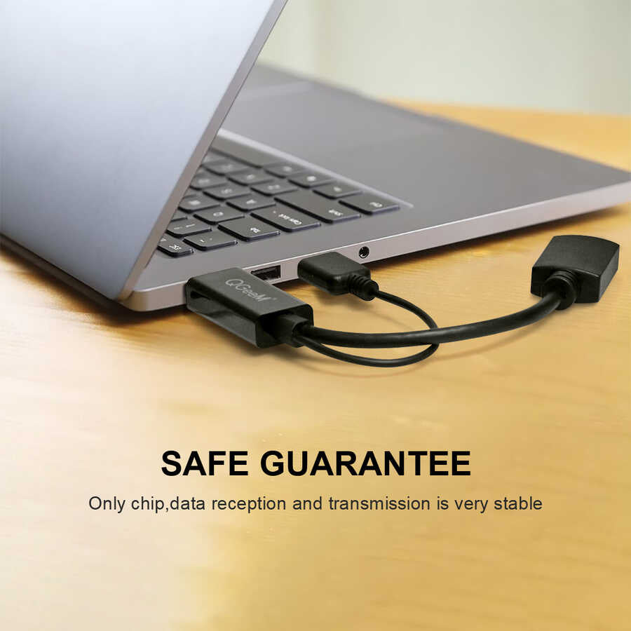 Qgeem QG-HD01 HDMI To Display Port Dönüştürücü Siyah