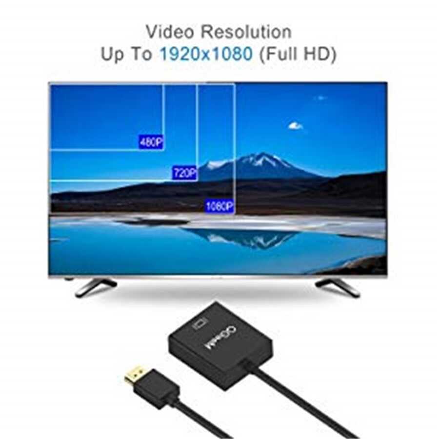 Qgeem QG-HD04 HDMI To VGA Dönüştürücü Siyah