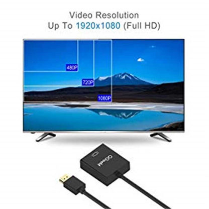 Qgeem QG-HD04 HDMI To VGA Dönüştürücü Siyah