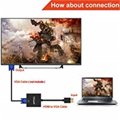 Qgeem QG-HD04 HDMI To VGA Dönüştürücü Siyah