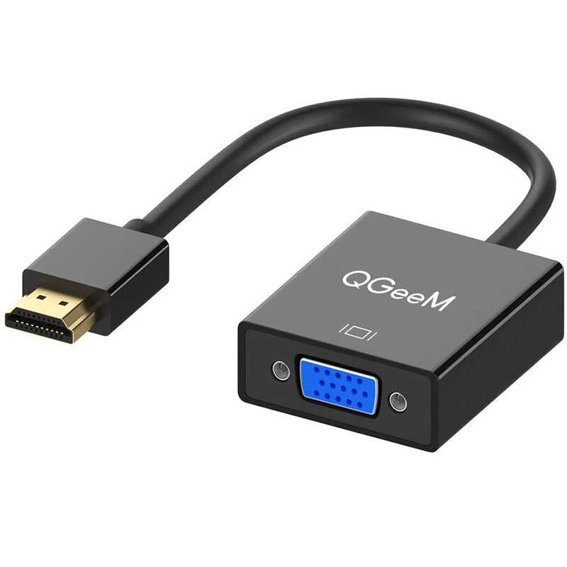 Qgeem QG-HD04 HDMI To VGA Dönüştürücü Siyah