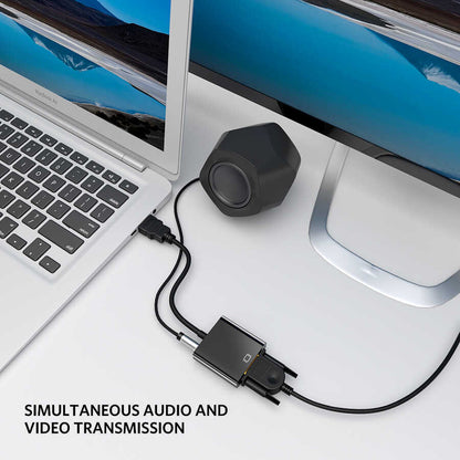 Qgeem QG-HD07 HDMI To VGA Dönüştürücü Siyah