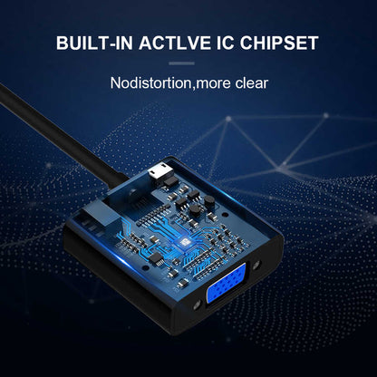 Qgeem QG-HD07 HDMI To VGA Dönüştürücü Siyah