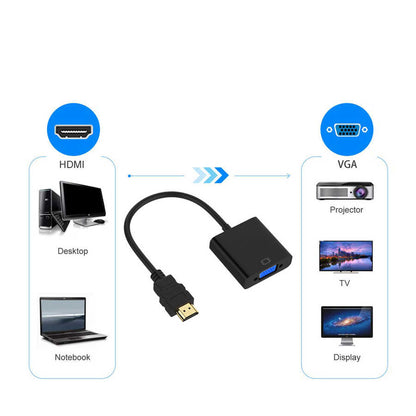 Qgeem QG-HD08 HDMI To VGA Dönüştürücü Siyah