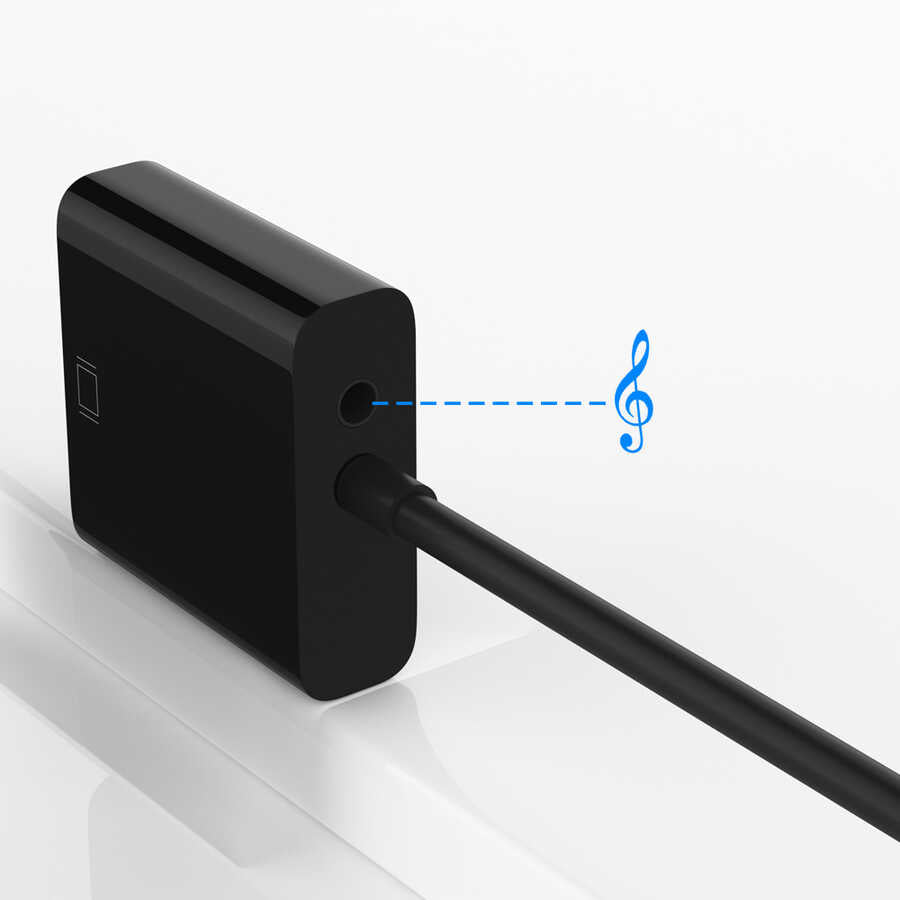 Qgeem QG-HD08 HDMI To VGA Dönüştürücü Siyah