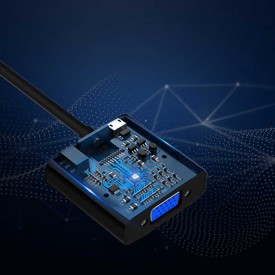 Qgeem QG-HD08 HDMI To VGA Dönüştürücü Siyah
