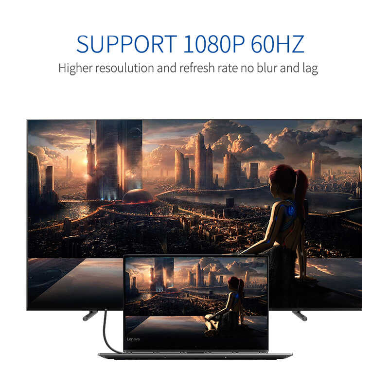 Qgeem QG-HD12 VGA To HDMI Dönüştürücü Siyah